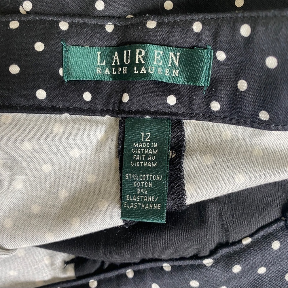 Lauren Ralph Lauren Black Polka Dots Pants Size 12 - Picture 6 of 10